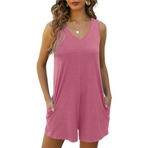 Nfsion Womens Summer V Neck Sleeveless Tank Top Short Jumpsuit Casual Beach Ro